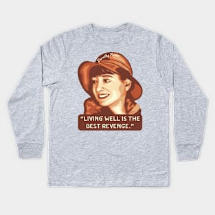 Dorothy Parker Portrait and Quote Kids Long Sleeve T-Shirt